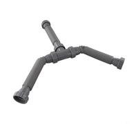 Kit de drenaje de dos lavabos que incluye tubos de trampa P de 1-1/2 pulgadas, hebillas de adaptadores de 1-1/4 pulgadas y accesorio de conexión central