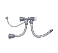 Kit de Drenaje de Fregadero Doble con Sello de Agua, Tubo de Drenaje de Fregadero Flexible en Forma de Calabaza de Acero Inoxidable que Se Adapta Al Drenaje del Fregadero, Kit de