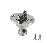Kit de drenaje de garboard marino para barco, tapón de drenaje de barco de acero inoxidable 316, salida de agua marina, diseño elíptico de giro manual, resistente a fugas, plateado para kayak, yate