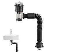 Kit de drenaje de lavabo, trampa de aguas residuales cuidadosa de odour, tubo de desagüe ampliable, tubos de basura flexibles, manguera ajustable para lavabos, cocinas y baños