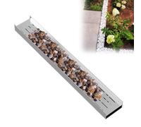 Kit de drenaje de zanja de acero inoxidable 304 con cubierta extraíble, sistema de drenaje para patio, jardín, guijarros, piedra de lluvia, 20 x 6,5 cm