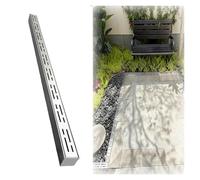 Kit de drenaje de zanja de acero inoxidable con tapa final, coladores delgados para canalones de lluvia para jardín y patio, 10 x 4 x 100 cm, solución eficiente de gestión del agua