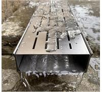 Kit de drenaje de zanja de metal, canalón de alcantarillado duradero con rejilla extraíble para un drenaje eficiente del agua, perfecto para áreas exteriores y comerciales