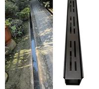 Kit de drenaje de zanja para exteriores, sistema de drenaje de carne picada para patio y canalón de hormigón con rejilla de acero inoxidable, gestión eficaz del agua para jardín y patio