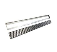 Kit de drenaje lineal de acero inoxidable para exteriores, rejillas de suelo de perfil bajo para patio, entrada, acera, jardín, garaje, solución de drenaje de 50 x 10 x 2 cm