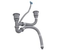 Kit de Drenaje para Fregadero de Cocina, Antiolor con Manguera Expandible, Material PP PVC Acero Inoxidable, Doble Lavabo, 110mm