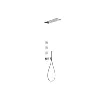 Kit de ducha con grifo monomando para empotrar fabricado en acero inoxidable con acabado cromado TRES