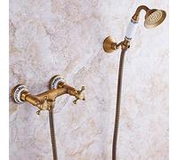 Kit de ducha de estilo vintage, accesorios de baño de instalación oculta, manguera flexible, cabezal de ducha de cobre, regalo perfecto para el día de San Valentín para renovación del hogar.