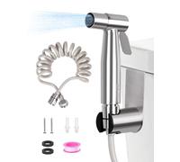 Kit de ducha de inodoro para bidé de inodoro con gancho de depósito de agua + manguera flexible de ducha telescópica pulverizador para higiene personal en cuarto de baño