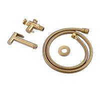 Kit de ducha de oro cepillado, rociador de bidé de mano, grifo de inodoro de pared de latón for habitación, balcón, válvula Shattaf, juego de chorro(Orange)