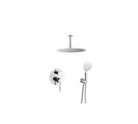 Kit de ducha empotrada a techo de rociador redondo con maneta monomando de acabado cromado Cabriel de Valaz - 30 cm