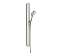 Kit de ducha hansgrohe AXOR Citterio E con Raindance Select S 120 teleducha 3 funciones, 36735800, Color: Óptica de acero inoxidable
