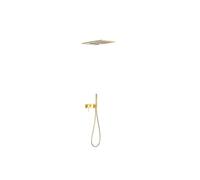 Kit de ducha para empotrar con grifo monomando acabado en color oro TRES