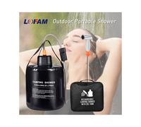 Kit de ducha portátil para camping con bolsa de calentamiento solar de 20 l y bomba eléctrica recargable para