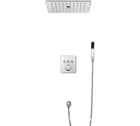 Kit de Ducha termostático Empotrado con Grifo Mezclador de Ducha Tipo Lluvia LED de 12 Pulgadas