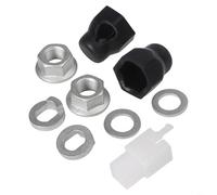 Kit de eje de motor de cubo de 12 mm y 14 mm, eléctrico para juego de tuercas de bloqueo con arandela y cubierta, hardware de eje de acero al carbono para reemplazo de motor (12 mm delantero)