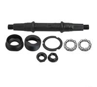Kit de eje de pedalier cuadrado para bicicleta con copas de metal y rodamientos para bicicleta de montaña de carretera, instalación de repuesto de componentes, color negro, 14,5 x 4,5 cm