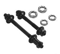 Kit de eje delantero de 108 mm trasero de 145 mm de acero para bicicleta con bolas de rodamiento de 3/16 pulgadas y 1/4 pulgadas, repuesto negro para ruedas de ciclismo MTB de carretera