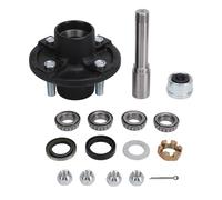 Kit de Eje para Remolque de 2000 Libras, buje Loco para Remolque con Tornillo de 4 en 4 Pulgadas y husillo Redondo de 1 Pulgada BT8 para Remolque de embarcaciones de Carga, Kit de