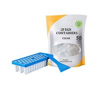 Kit de elaboración de bálsamo Labial, Kit de Bandeja de contenedor de bálsamo Labial con Bandeja de Relleno y espátula, Juego de 50 Tubos de contenedores de bálsamo Labial vacíos Transparentes