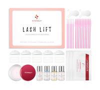 Kit de elevación de pestañas, fórmula suave para pestañas con bálsamo adhesivo mejorado, adecuado para diferentes tipos y longitudes de pestañas, pestañas curvadas semipermanentes para 6-8 semanas