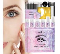 Kit de elevación de pestañas, kit de tinte de pestañas y cejas, extensiones de pestañas rizadas semipermanentes, realzan la belleza para trabajadores de salón o bellezas domésticas
