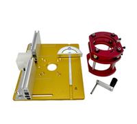 Kit De Elevación For Fresadora, Base Elevadora De Mesa De Fresadora, Sistema De Elevación Manual Con Placa Superior De Aleación De Aluminio For Máquinas De Carpintería De 64-65 Mm(Gold)