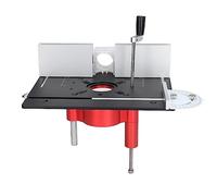 Kit de elevación para router eléctrico, de base elevadora para mesa de router, placa de router de aleación de aluminio con manivela manual para chaflanado y recorte en (Negra)
