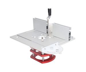 Kit de elevador para enrutador, elevador de enrutador ajustable con placa superior, base de carpintería para ranurar, recortar y biselar, herramienta de elevación de enrutador plateada