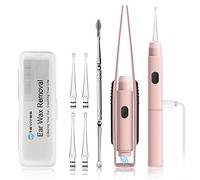 Kit de eliminación de cera de oído con luz, kit de limpieza de oídos recargable todo en uno con luz/excavadora de orejas/pinzas de orejas/cuchara de resorte en espiral para adultos, niños y mascotas