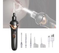 Kit De Eliminación De Cera para Los Oídos Limpiador De Oídos Aspirador Eléctrico Automático Removedor De Cera para Los Oídos con Luz LED Succión Potente para Adultos Niños,Negro