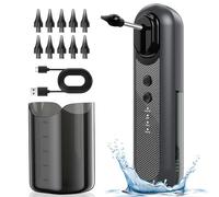 Kit de eliminación de cera para los oídos, limpiador eléctrico de oídos con 4 modos de presión y 10 puntas reutilizables, kit de limpieza de oídos seguro y resistente al agua para adultos, herramienta