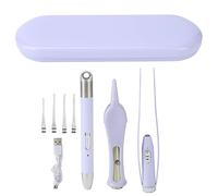 Kit De Eliminación De Cera Para Los Oídos, Usb Recargable, PúAs Visibles Para Los Oídos Con Luz Led, Pinzas Para Los Oídos, Cucharas Para Los Oídos, Removedor De Cera Para Los
