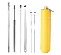 Kit de eliminación de cera para oídos,Kit de limpieza de oídos - Herramienta de eliminación de cera de oídos de acero inoxidable - Juego de selección de oídos seguro, kit de limpieza de oídos portátil