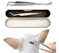 Kit de eliminación de garrapatas de gato - Tobile de cuerda de 14 cm / 5,5 pulgadas para perros de perro, Tweezers de demolición de acero inoxidable, mascotas con pulgas y eliminación de T