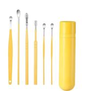 Kit De Eliminación De Orejas Para Hombres Mujeres Juego de Herramientas Extracción Cera Los Oídos 6 Uds con Tubo Almacenamiento Herramienta Kit Limpieza Caja
