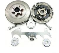 Kit de embrague de motosierra y tambor de piñón para Stihl-MS170 MS180 - Conjunto de embrague de repuesto con arandela de cojinete E-Clip engranajes sin fin - 3/8 pulgadas 6T (A)