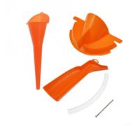 Kit de embudo de aceite de plástico 3PCS cuello desmontable fácil de verter (naranja)