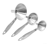 Kit de embudo de acero inoxidable de 3 piezas con filtro para muesca, compacto para mini embudos para bar en casa, cocina y almacenamiento de especias