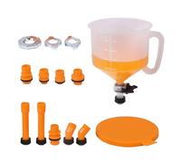 Kit de embudo de refrigerante sin derrames-embudo de radiador de automóvil para recarga de refrigerante | Kit de sangrado automático con válvula de parada, juego de 15 piezas sin desorden pa