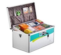 Kit de emergencia para traumatismos con cerradura de aluminio portátil, botiquín, correa de hombro ajustable para el hogar, oficina, negocios, automóvil, camping y viajes 1020