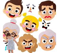 Kit de emoticones de sentimiento - Juega de cara divertida, Junta de aprendizaje emocional social | Pegatizas de reconocimiento de emociones educativas Juego para niños con expresiones de combate de m