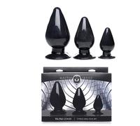 Kit de enchufe anal para hombre y mujer negro grande maxi dilatador suave