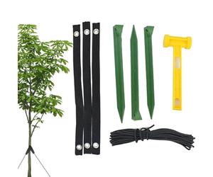 Kit de enderezamiento de árboles, estacas resistentes a la intemperie | Estacas y soportes para árboles inclinados, para protección contra el viento contra el mal tiempo, trampolín, cobertizo