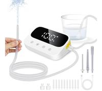 Kit de enema, enemas eléctricos para limpieza de colon para mujeres y hombres, presión de agua ajustable de 100, kit orgánico de café con pantalla LED (blanco y negro)