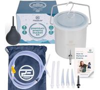 Kit de enema Premium EnemaTM, con bolsa de silicona de color azul, manguera de silicona, válvula de retención, 3 puntas y una bolsa de transporte, no contiene BPA o ftalatos
