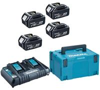Kit de energía Makita 18V con cargador doble y cuatro baterías de 5 Ah