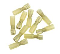 Kit de engarzado a tope termorretráctil, 25 uds., terminales de cable eléctrico de pala de acoplamiento hembra aislados(Yellow)