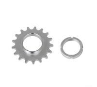 Kit de engranaje de acero y anillo de bloqueo para bicicletas de engranaje fijo, compatible con cadenas de 1/8 pulgadas en tamaños 13t 14t 18t (18T)