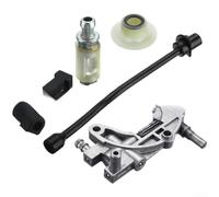 Kit de engranajes de bomba de aceite con línea de aceite para motosierra de 45 cc, 52 cc y 58 cc, compatible con la serie 4500 5200 5800, piezas de repuesto plateadas